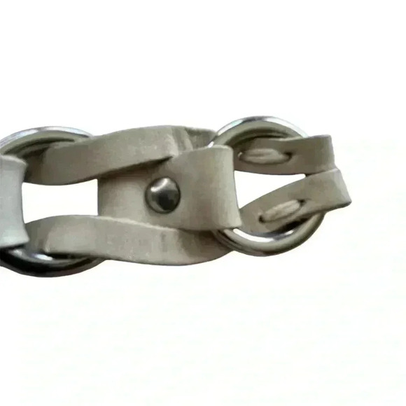 Isabel Marant Bali 100% Calf Leather Ivory Braided Women's Statement Belt Medium - Picture 8 of 11